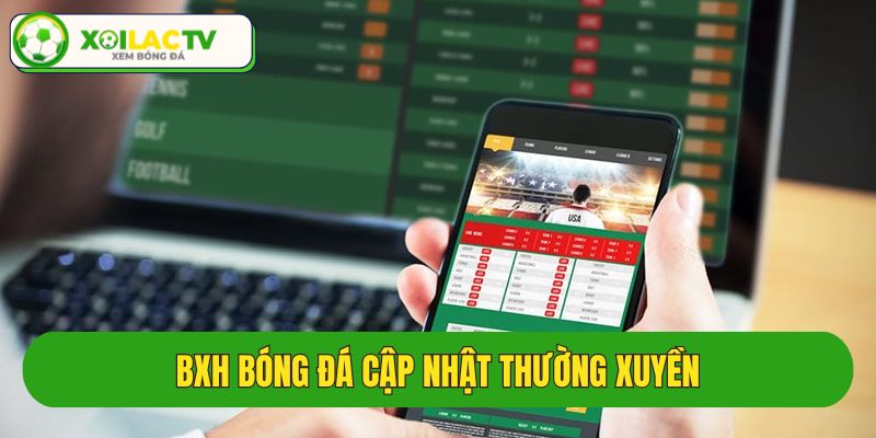 BXH bóng đá các giải đấu update liên tục mỗi giờ