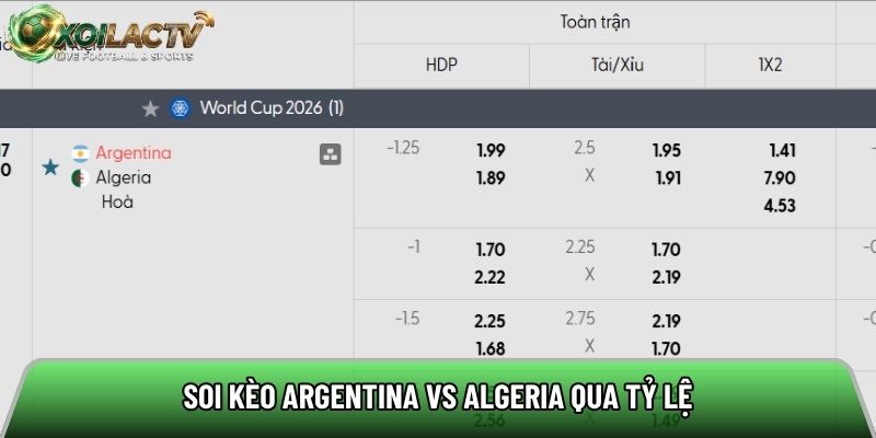 Soi kèo Argentina vs Algeria qua tỷ lệ