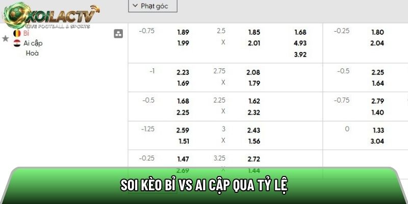 Soi kèo Bỉ vs Ai Cập qua tỷ lệ